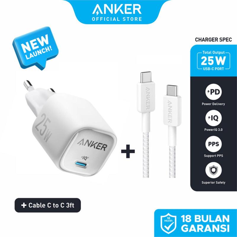 Anker 25W GaN USB C Charger, Compact Support PPS & Fast Charging for Samsung iPhone - A2656 0