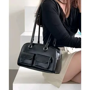 AIRDRS STORE Tas Selempang Leona Premium Edition Hitam Wanita Bahan Sintetis Berkilau Multifungsi Slingbag Korean Aesthetic