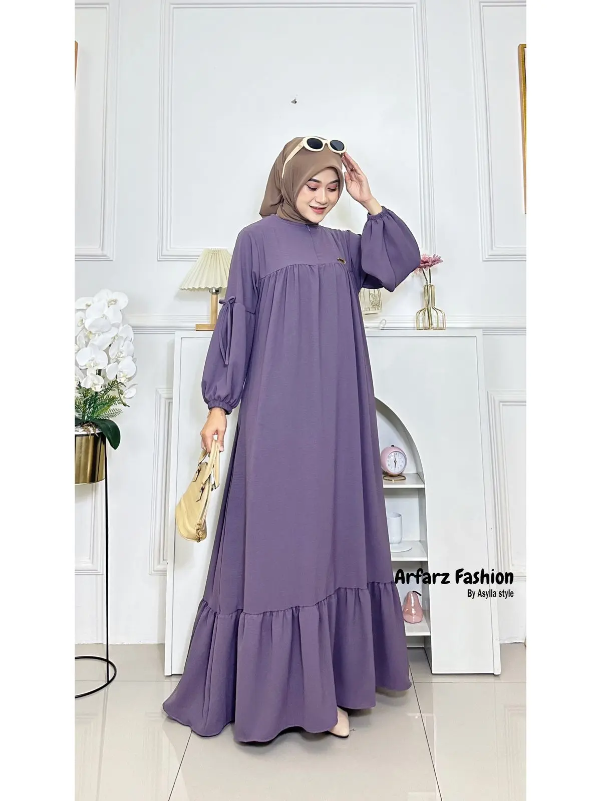 Gamis Denya dress crinkle airflow by Arfarz fashion terbaru