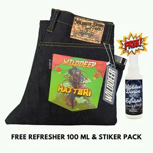 Wilddeer&Co - Hatori 16 Oz - Accent Selvedge - Unsanforized - Extra Deep Indigo - Slim Straight -  Denim Tidak Melar (Kaku) - Jeans Panjang