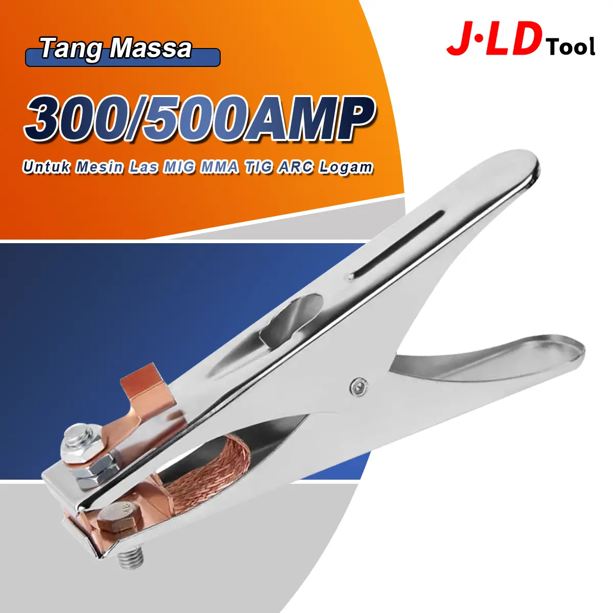 JLD Tang Massa 300/500Amp Welding Ground Earth Clamp Untuk Mesin Las MIG MMA TIG ARC Logam