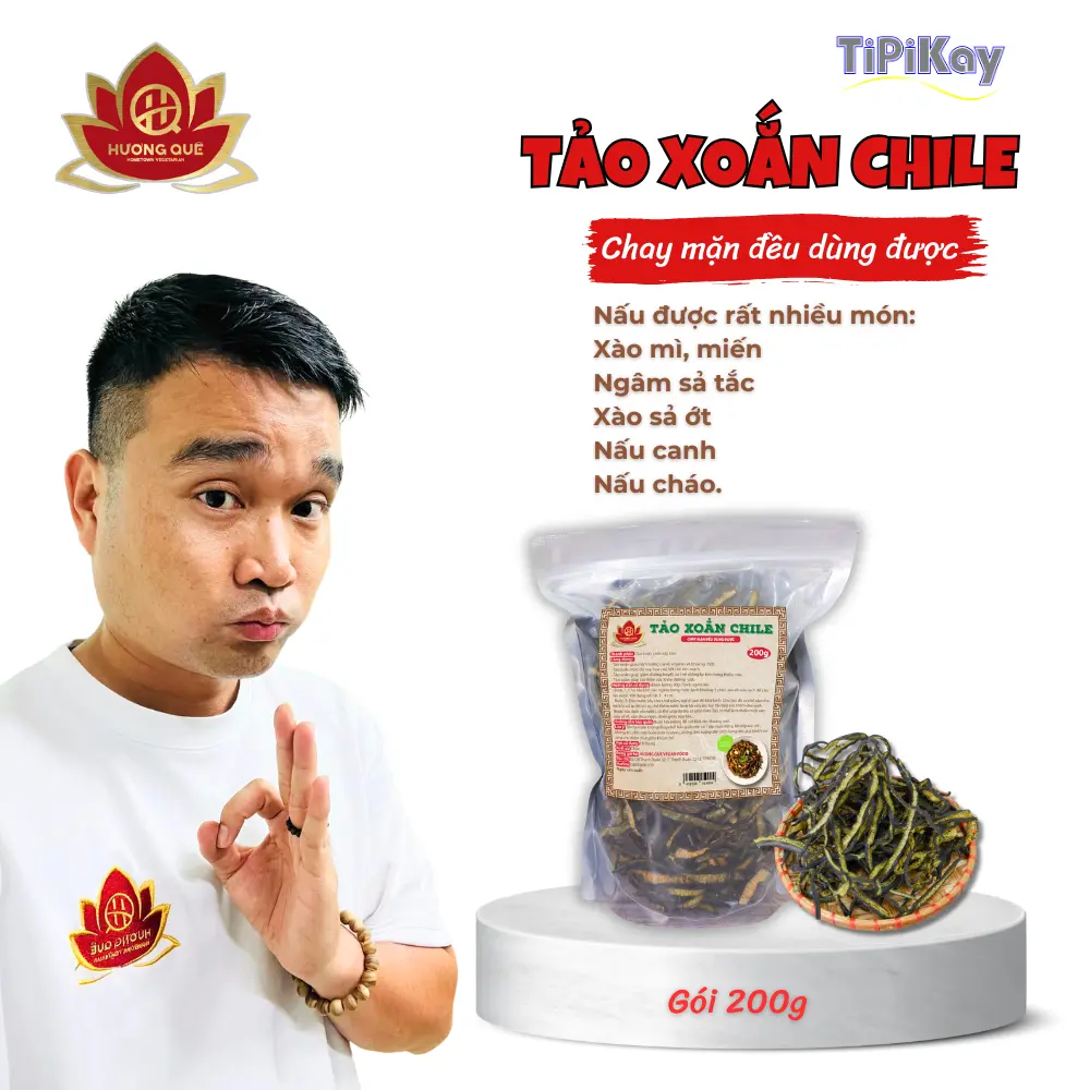 Tảo Xoắn Chile Gói 200g - Chay Mặn Đều Dùng Được - TiPiKay Shop Rong Biển tảo  biển