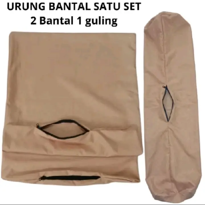 promoo (satu set) Urung bantal resleting dan urung guling motif emboss