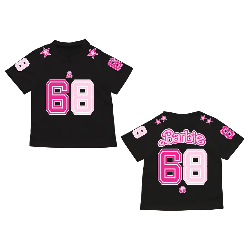 Kaos anak perempuan model jersey printing sablon barbie V1 umur 1-12 tahun bahan halus menyerap keringat  Distro Laki-Laki Minnie Cotton 3
