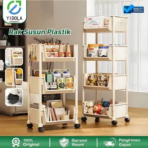 COD Rak Dapur 5 Susun Dengan Roda Dorong Bahan Plastik Tebal Serbaguna