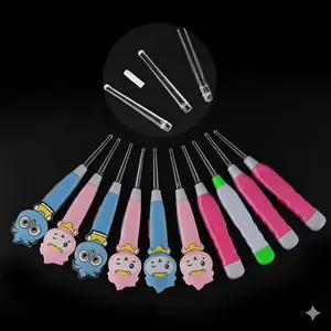 Pembersih telinga Polos Warna dengan  Led Ear Removal Kuping Korek Kotoran