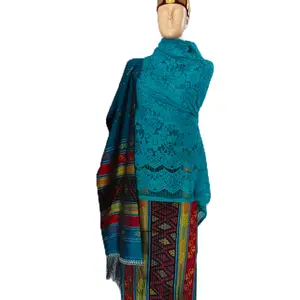 Songket Tarutung Tanpa Sambungan Warna Hijau Emerald