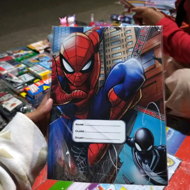 Sampul buku tulis karakter Doraemon, Kuda pony, Spiderman, Frozen, Bt21 Sidu 6