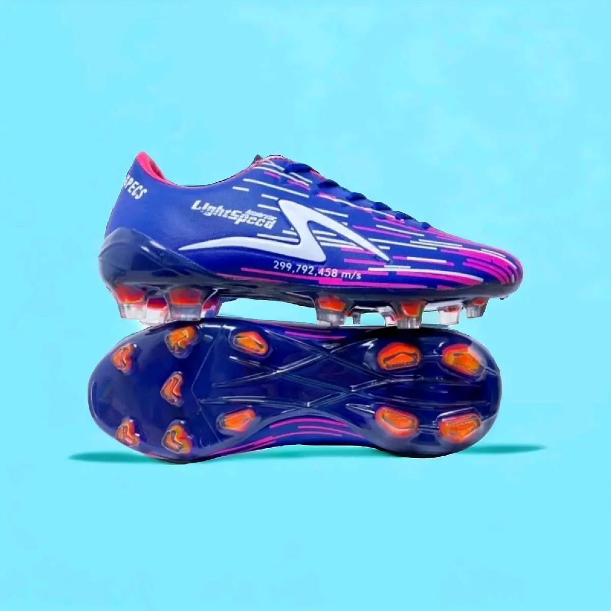 Sepatu Bola Specs Light speed Rebon Navi Pelangi Boots