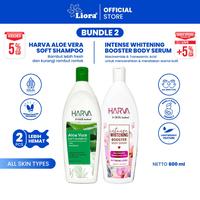 Gambar [Paket hemat 2 Pcs] HARVA Soft Shampoo Aloe Vera - 600 ML + HARVA Intense Whitening Booster Body Serum 600ML  shampo lidah buaya untuk bantu merawat rambut dan body serum mencerahkan seluruh badan dari liora beauty_NEW Kab. Sidoarjo 1 Tokopedia