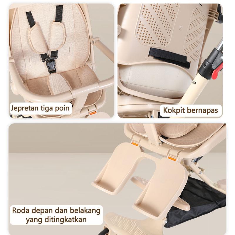 Kereta dorong anak ringan dan bisa dilipat bisa menghadap dua arah nyaman untuk duduk dan tiduran model ekonomis rakit sendiri