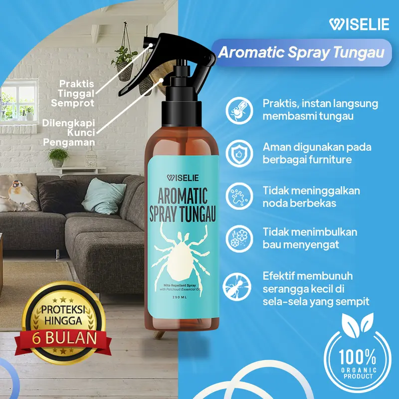 Wiselie Aromatic Spray Cairan pengusir Tungau kasur Dijamin Ampuh 100% Merah Cairan Pengusir 2