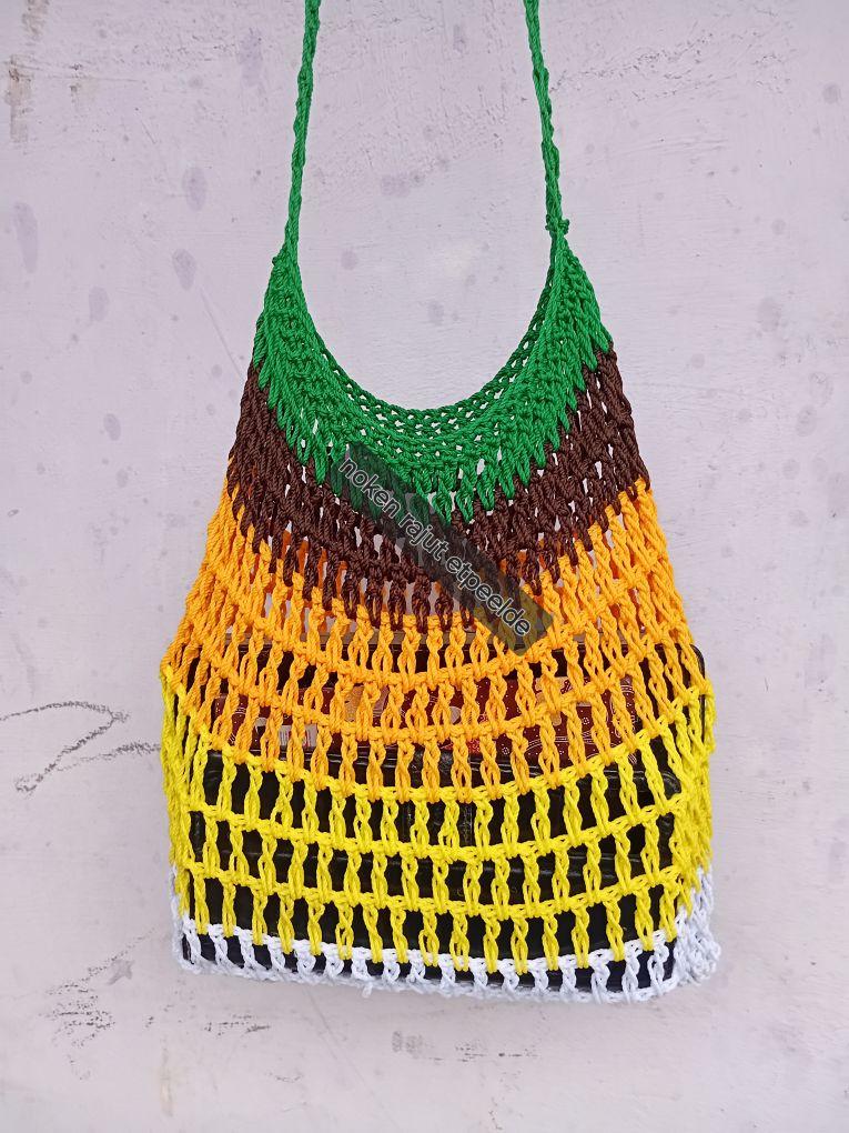 Noken Papua Bisa Muat Alkitab Buku Kecil dan HP Noken Jaring Ini Bisa Suci Ulag dan Tidak Mudah Rusak Warna Merah Kuning Hijau