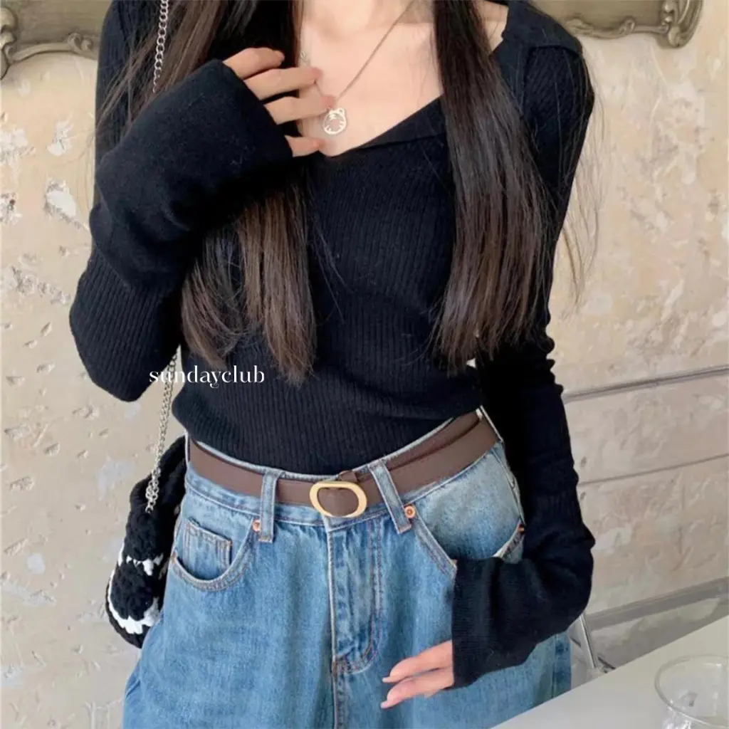 Levana Top Atasan Wanita Knitwear Blouse Knit Wanita Premium Lengan Panjang