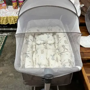 COD Box bayi lipat tempat tidur murah/baby bed box / box bayi/box tempat tidur bayi keranjang/ranjang bayi baby box/multifungsi boks bayi tempat furniture tidur ayunan Ranjang Bayi Lipat Multifungsi dengan Mosquito Net dan Roda 360°