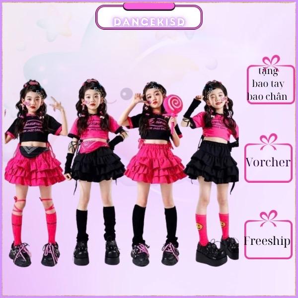 Sét váy nhảy cho bé gái phong cách zumba hiphop cá tính hiện đại  nổi bật tặng kèm phụ kiện Sport Top đồ xinh set váy dạ