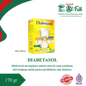 Diabetasol Vanilla 170 gr Nutrisi Enteral Seimbang untuk Pasien Prediabetes dan Diabetes Halal