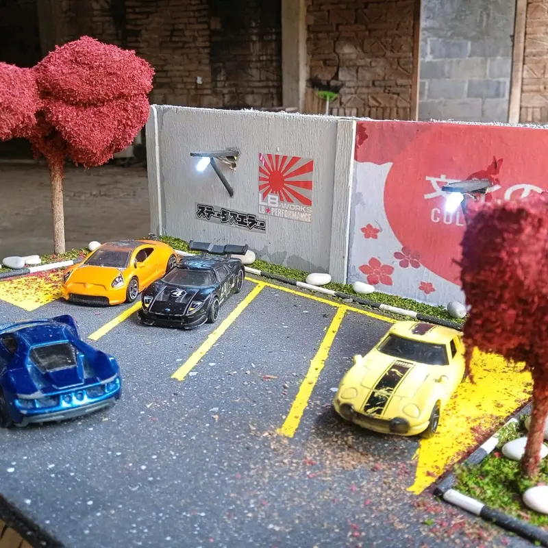 diorama hot wheels parkiran jepang 3