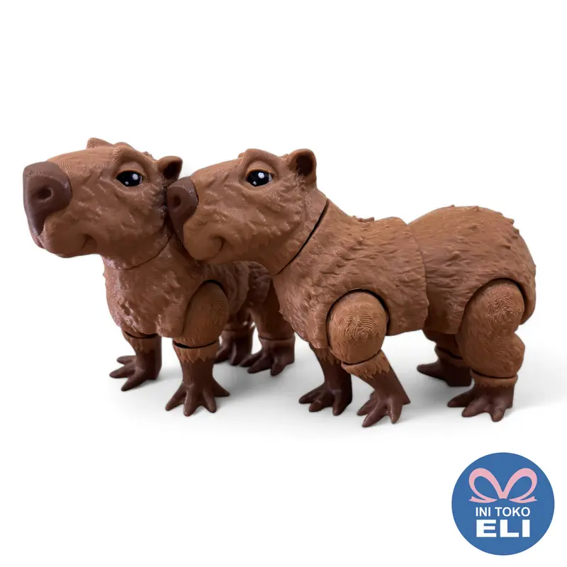 Figur Hewan Binatang Realistis Koleksi & Dekorasi Lucu Toy Capybara Bear Otter Racoon 8