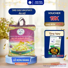 Gạo basmati 5kg – nấu cháo thơm mềm, ít tinh bột – 309k (-17%) 🍚🔥