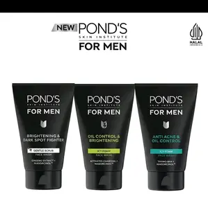Pond's Men Brightening & Dark Spot | Anti Acne | Oil Control Face Wash 100gr