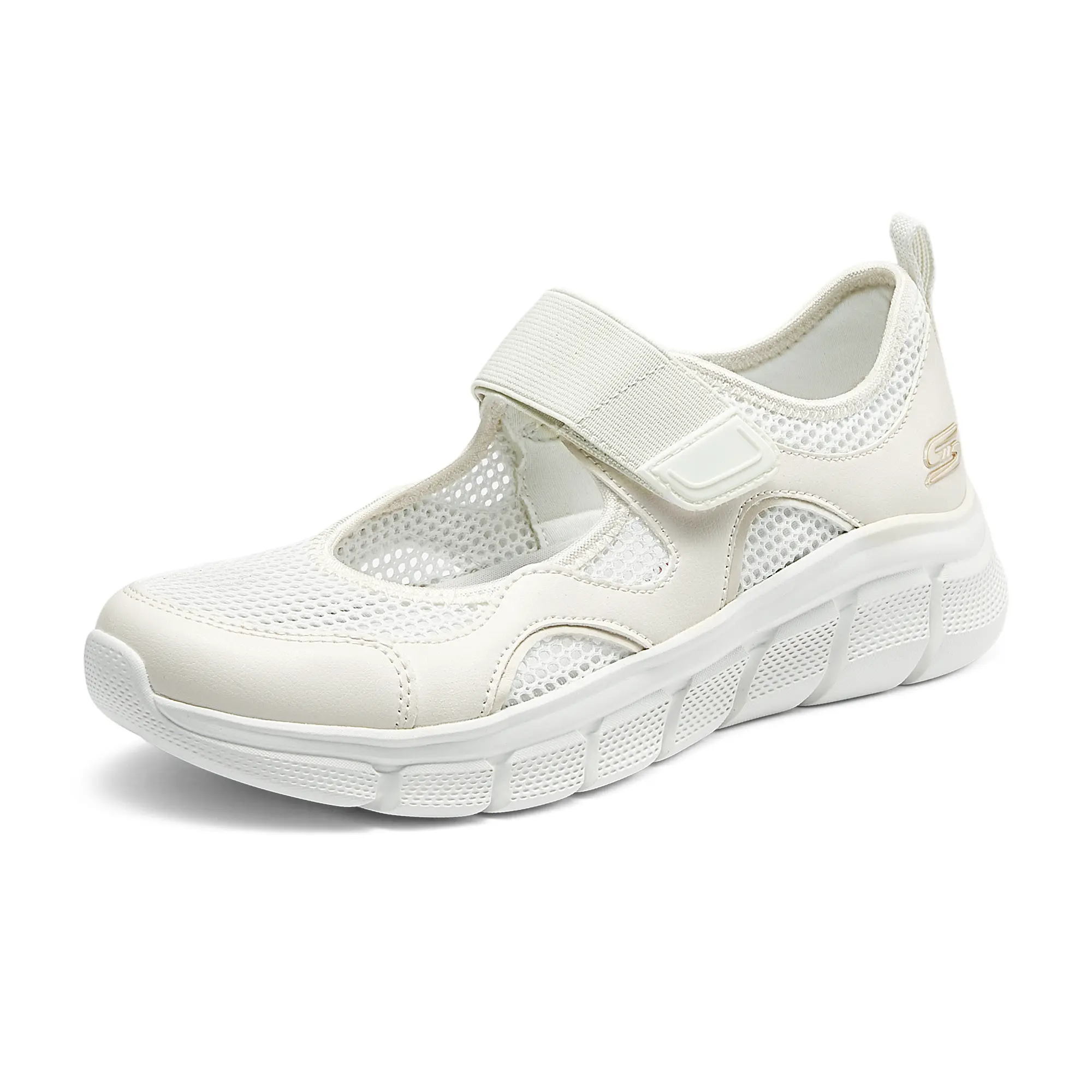 SKECHERS รองเท้าผู้หญิง 2025 ฤดูร้อน ลูกไม้ระบายอากาศ รองเท้า Mary Jane ส้นเดียว ปากตื้น รองเท้าลำลอง รองเท้าสำหรับเดินทาง 117327