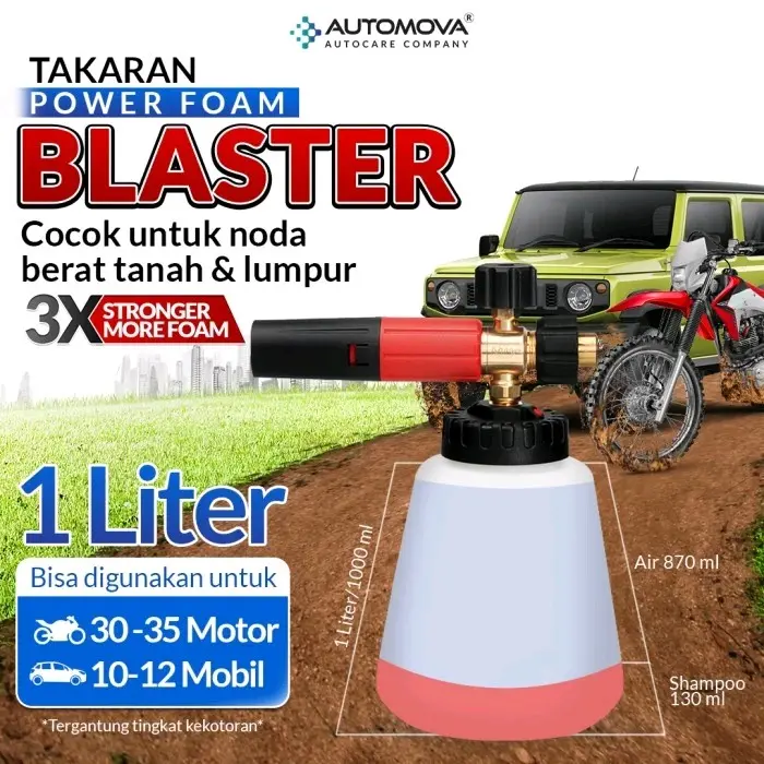 AUTOMOVA - TOUCHLESS SHAMPOO POWER FOAM BLASTER 500ML BY AUTOMOVA - SHAMPOO TANPA SENTUH POWER FOAM BLASTER 500ML - SHAMPOO TANPA SENTUH MOTOR DAN MOBIL 1
