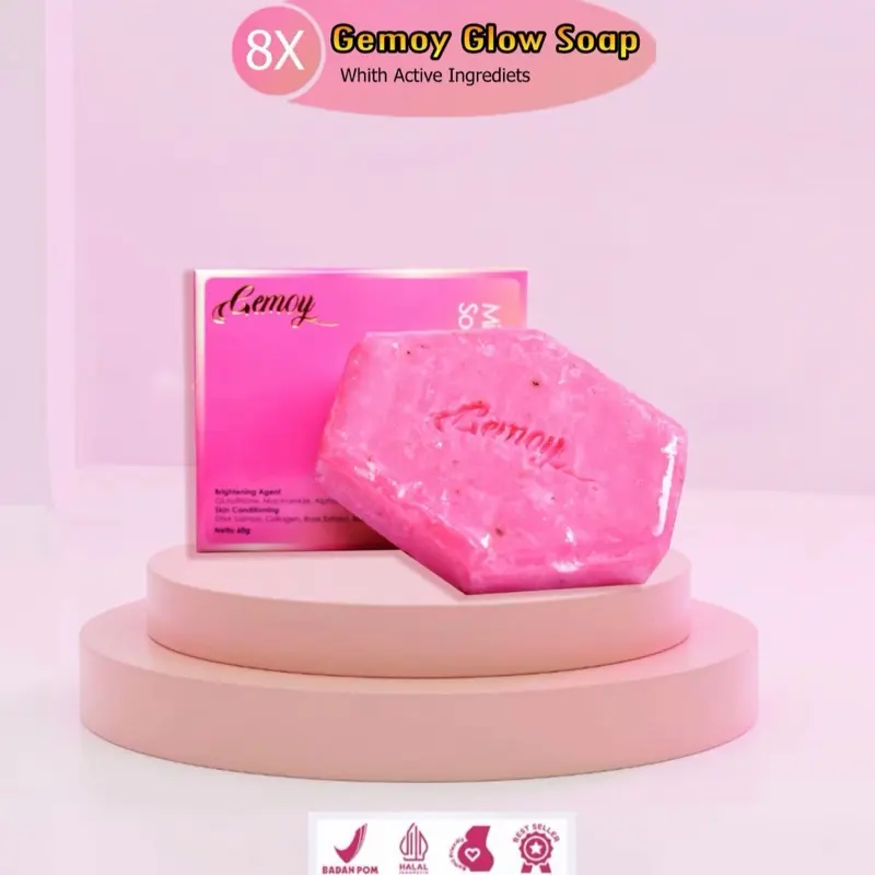 Gemoy Glow Milky Rose Pinky Soap - Sabun Pemutih Badan (BPOM)