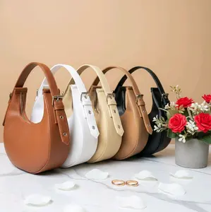 Tas Bahu Wanita Underarm Bag Shoulder Bag Moon bag Tas bulan sabit Tas slempang wanita tali gesper Selempang