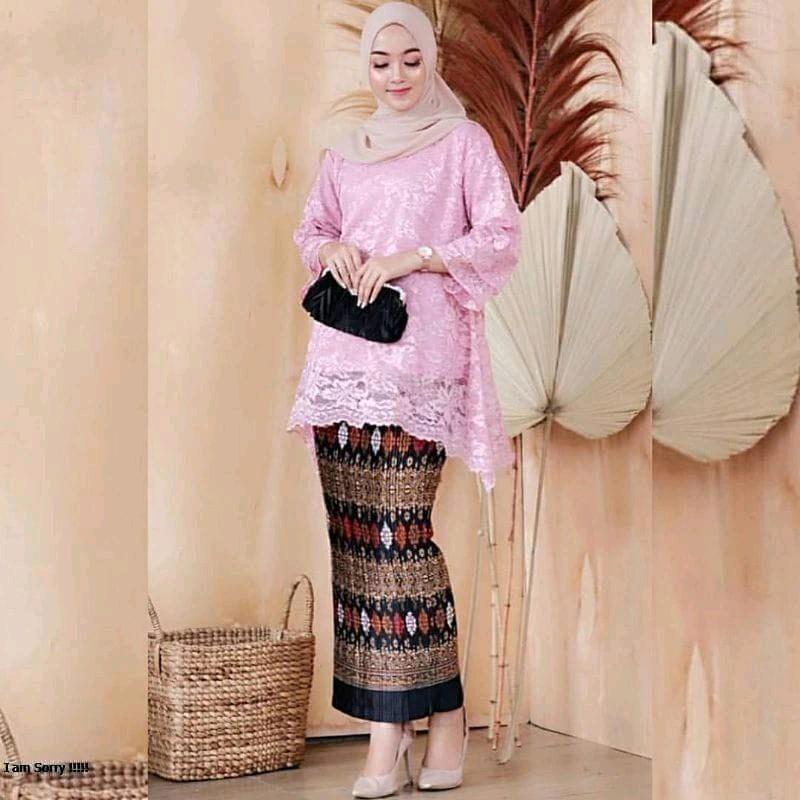 PROMO SET KEBAYA RINJANI JUMBO KEBAYA BURKAT ORIGINAL Dress Setelan Baju Wanita Tebal 1