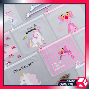 Gratis Ongkir - S523 Tempat Pensil Zipper Bag / Tempat Pensil Unicorn / Tempat Pensil / Perlengkapan Alat Tulis