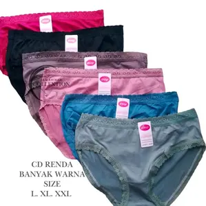 6 Pcs Celana Dalam Renda Wanita Dewasa Bahan Katun Tidak Gatal Nyaman dipakai Premium