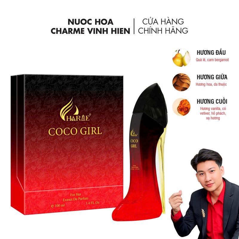  Nước Hoa Charme COCO GIRL 100ml  - Cosmetic Xịt Thơm Women - H R V E 