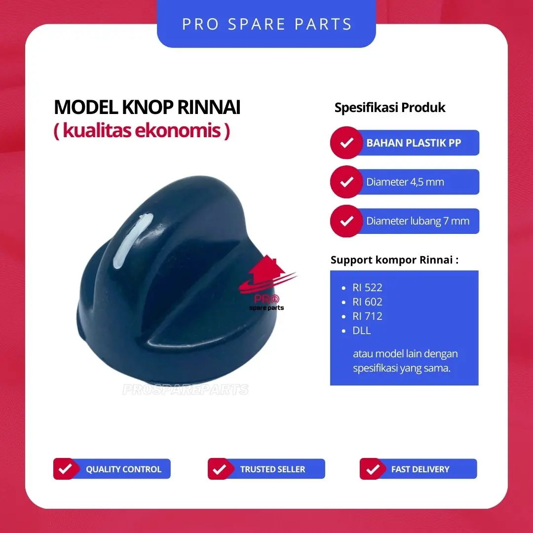 2 BUAH Knop Pemantik Kompor Gas Model Rinnai-Tombol Putaran Model Kompor Rinnai-Sparepart Kompor