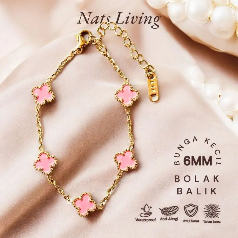 Nats Living: Gelang Tangan Clover Mini Titanium Dua Sisi 2
