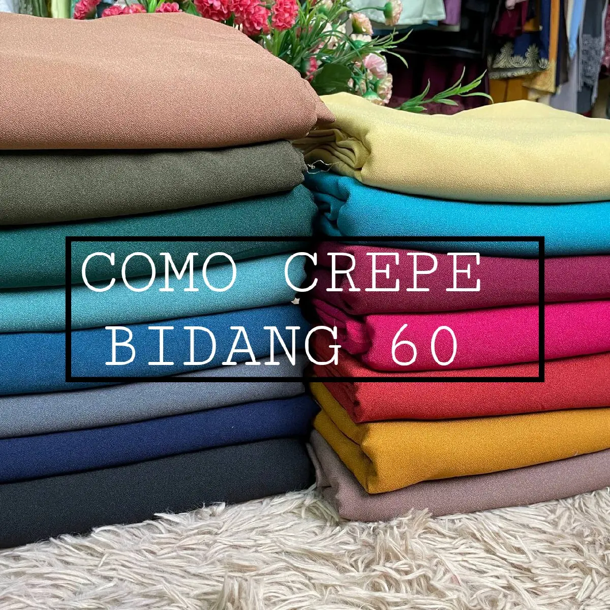 BIDANG 60 COMO CREPE PLAIN BAJU KURUNG KAIN PASANG BAJU RAYA BAJU PENGANTIN