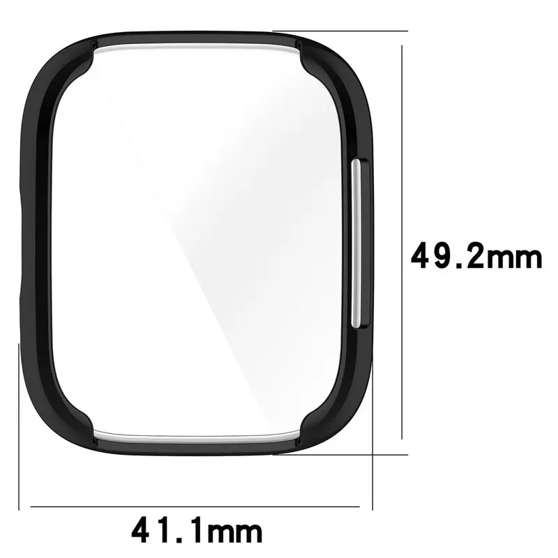 TPU Bumper Case with Film for Redmi Watch 3 ACTIVE / Redmi Watch 3 Lite Screen Protector Cover Khusus Xiaomi Redmi Watch 3 Active Bahan Pelindung Jam Smartwatch Accessories  Hitam 5
