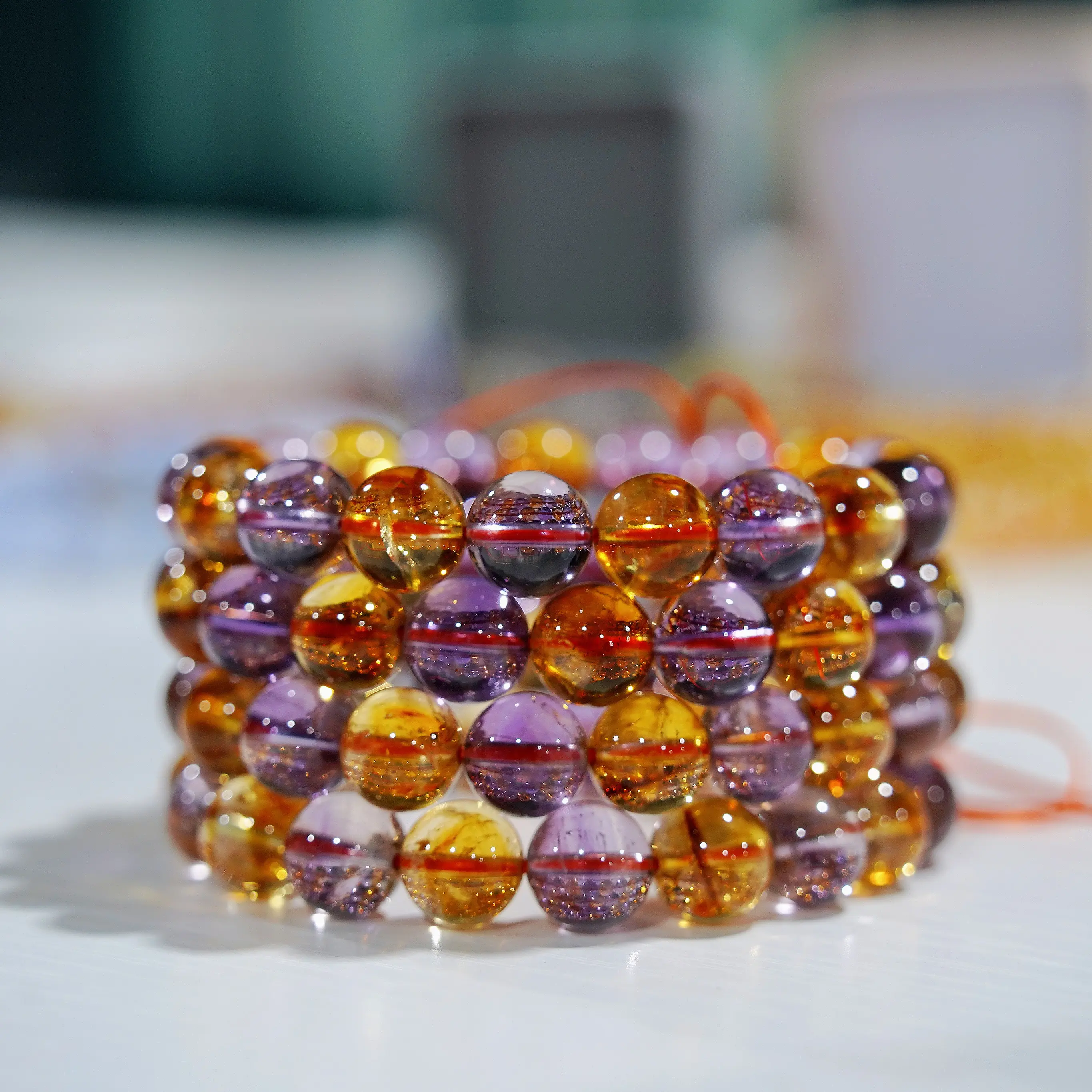 Natural ametrine quartz bracelets