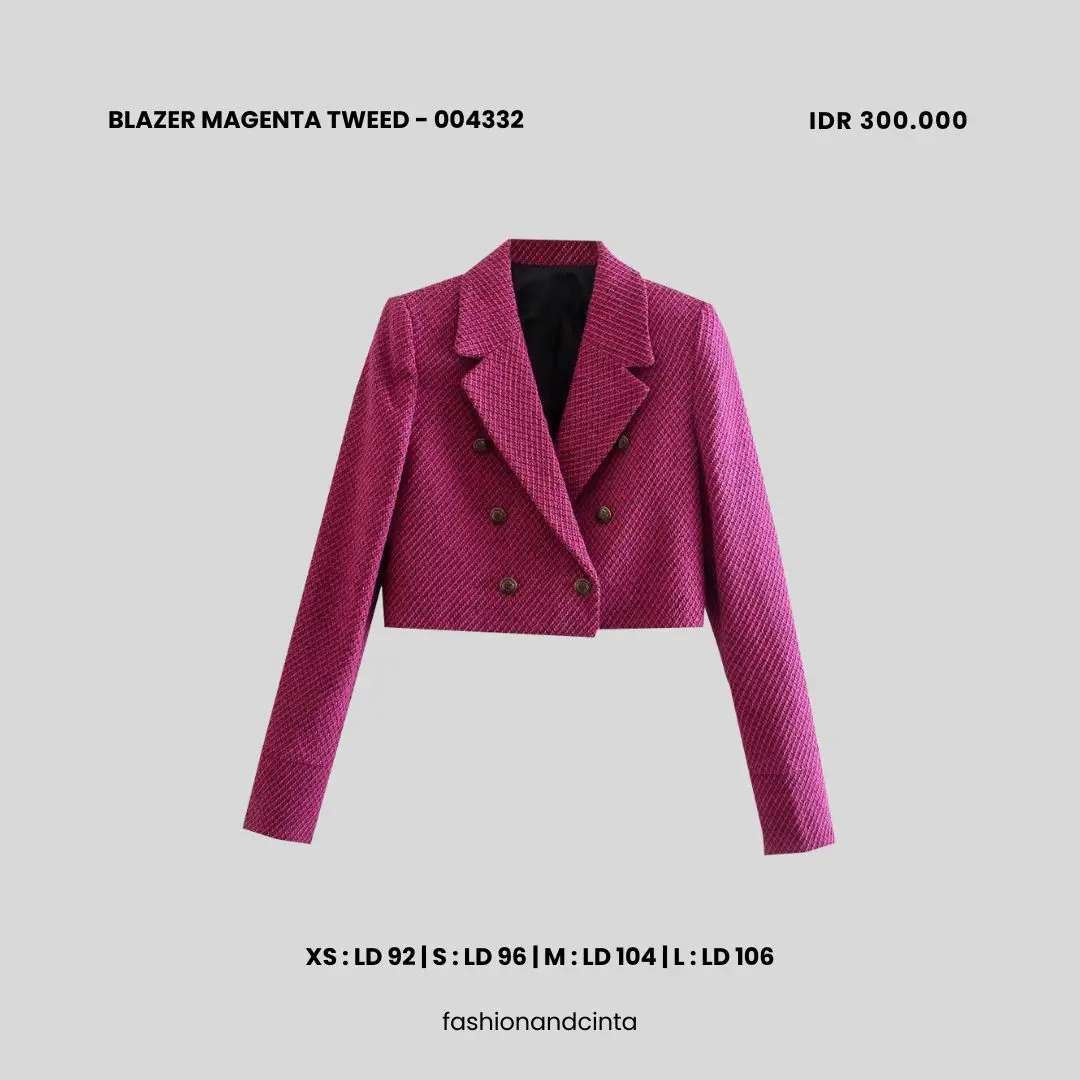 Blazer Magenta Tweed 004332 Kerja Wanita