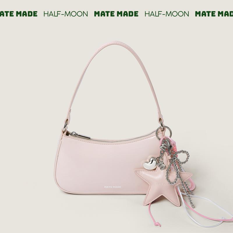 [TẶNG CHARM] MATEMADE Túi Xách Lọ Lem Hạt Dẻ - Túi xách Half-moon Hobo Đeo Chéo Da Mịn Thời Trang - Size 22