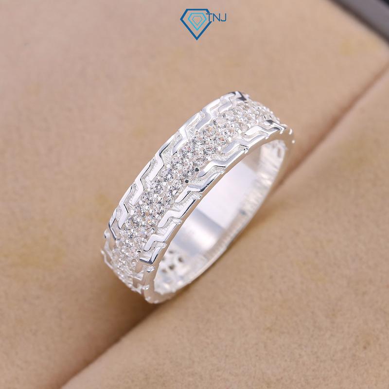 Nhẫn bạc thật nam đính đá bản vừa cá tính NNA0216