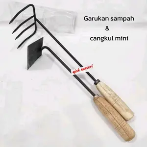 Alat Berkebun 1 Paket: Cangkul Mini, Garukan Sampah Mini, Alat Bersih Got