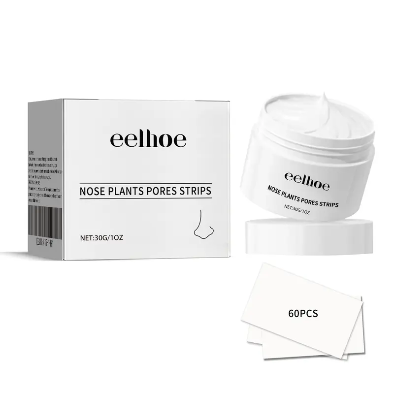 【TERSEDIA & COD】EELHOE Masker Penghilang Komedo Strip Hidung Masker Hidung Masker Penghilang Komedo dan Komedo Pengelupasan Wajah Strip Hidung Perawatan Jerawat Pembersihan Dalam 30g Berisi 60 Masker Hidung Treatment 0