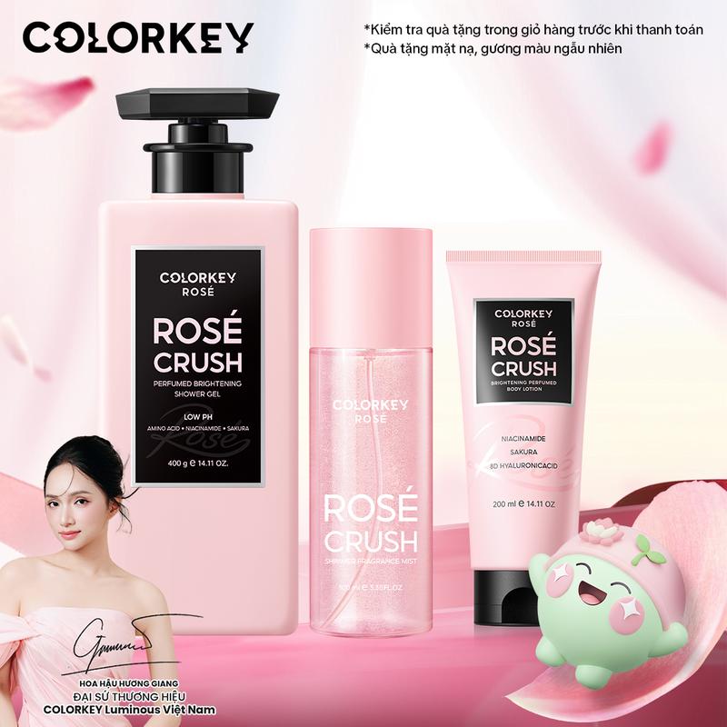   EX-TUN PHẠM  COLORKEY ROSÉ Combo 3 Món: Sữa Tắm 400ml + Sữa Dưỡng Thể 200g + Body Mist 100ml 