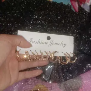 KR Set Anting 6pcs Anting Kotak Geometris dengan Mutiara Imitasi, Desain Retro dan Elegan, Cocok untuk Gaya Klasik atau Modern AF017