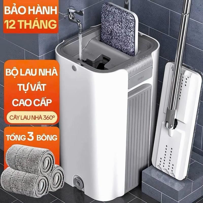 (Loại 1) TT79 PLUS - Cây Lau Nhà Tự Vắt Thông Minh 360 Độ Bộ Chổi 2 Ngăn Giặt Vắt Tặng 3 Bông Lau ABS Xoay Làm Sạch Hiệu Quả