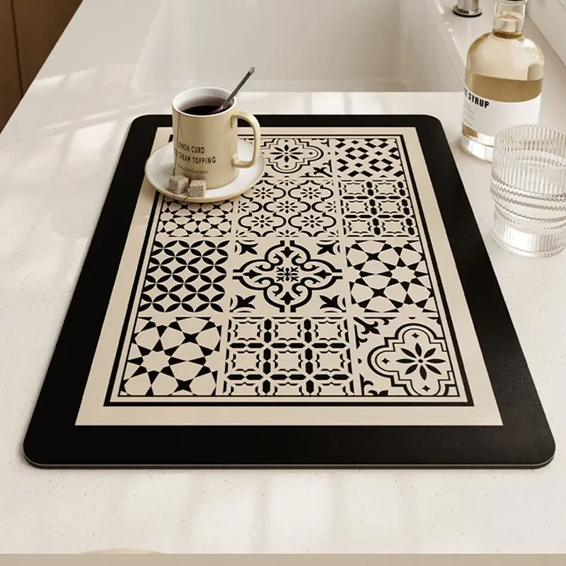 Home Kitchen Drain Pad Desktop Drying Dish Mat Water Absorbing Mat for Kitchen