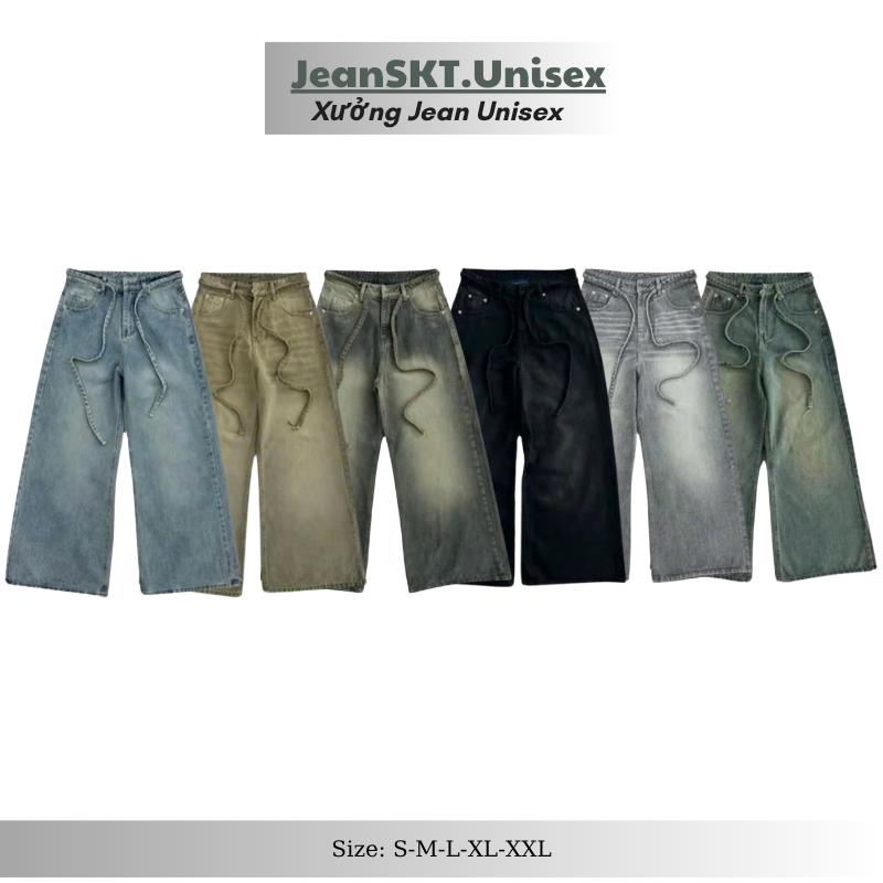 DEAL MỞ BÁN | ALL JEANS LOOSE PLEAT - Quần jeans ống rộng có dây Whose tổng hợp Nam Menswear