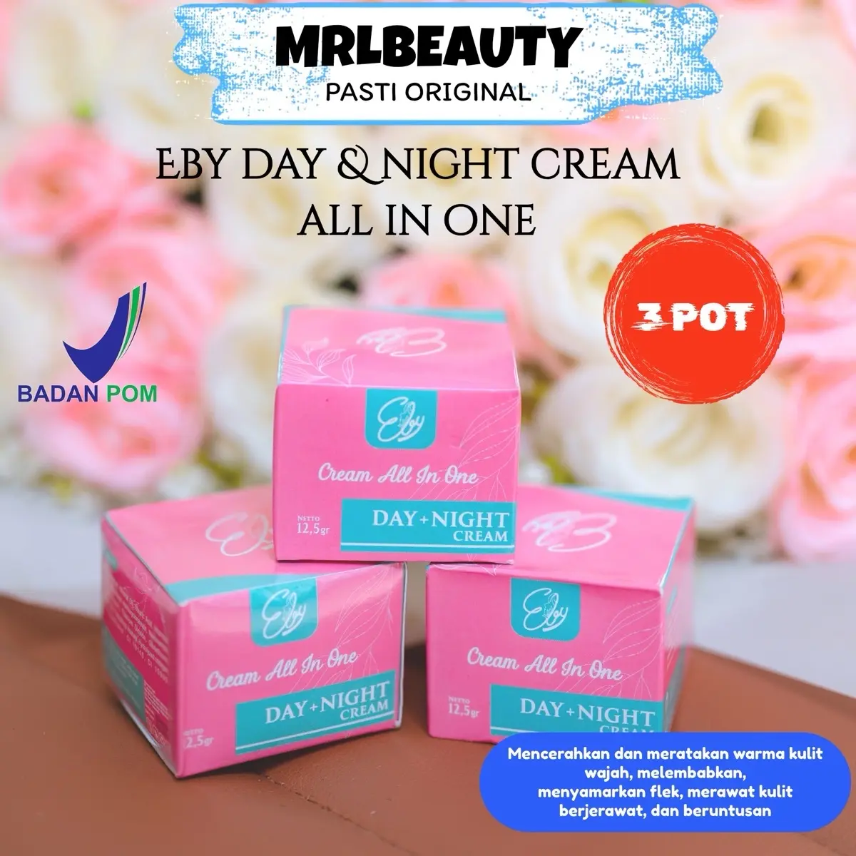PAKET HEMAT 3POT CREAM EBY BY ELIZA BEAUTY