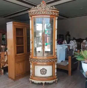 almari sudut cincin jati Furniture Kaca Minimalis